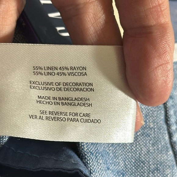 GAP Women's XXL Linen Short Blue Pull On Pockets High Waist NWT - Picture 8 of 14